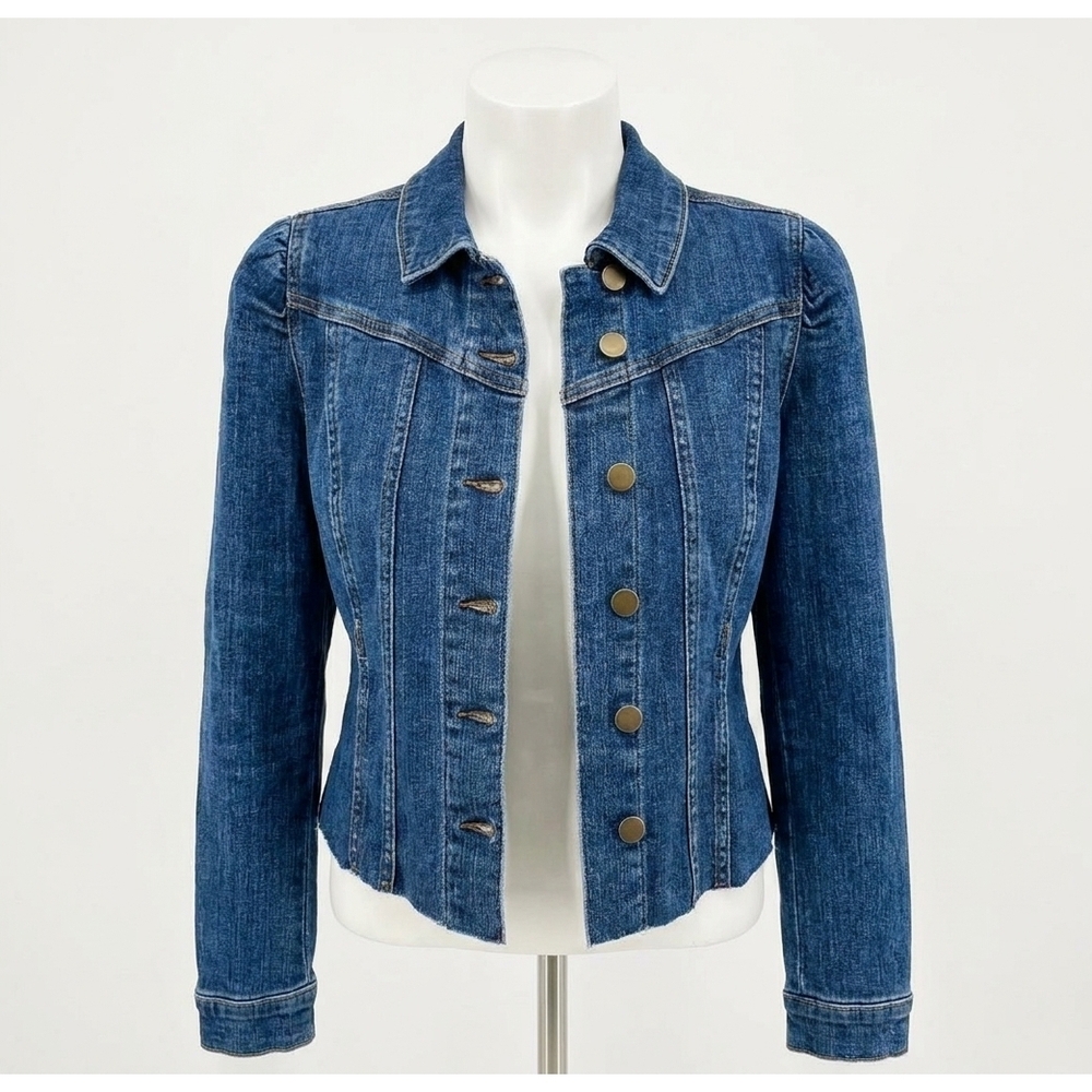 NEW KUT FROM THE KLOTH shaya crop denim jacket in faithfully
